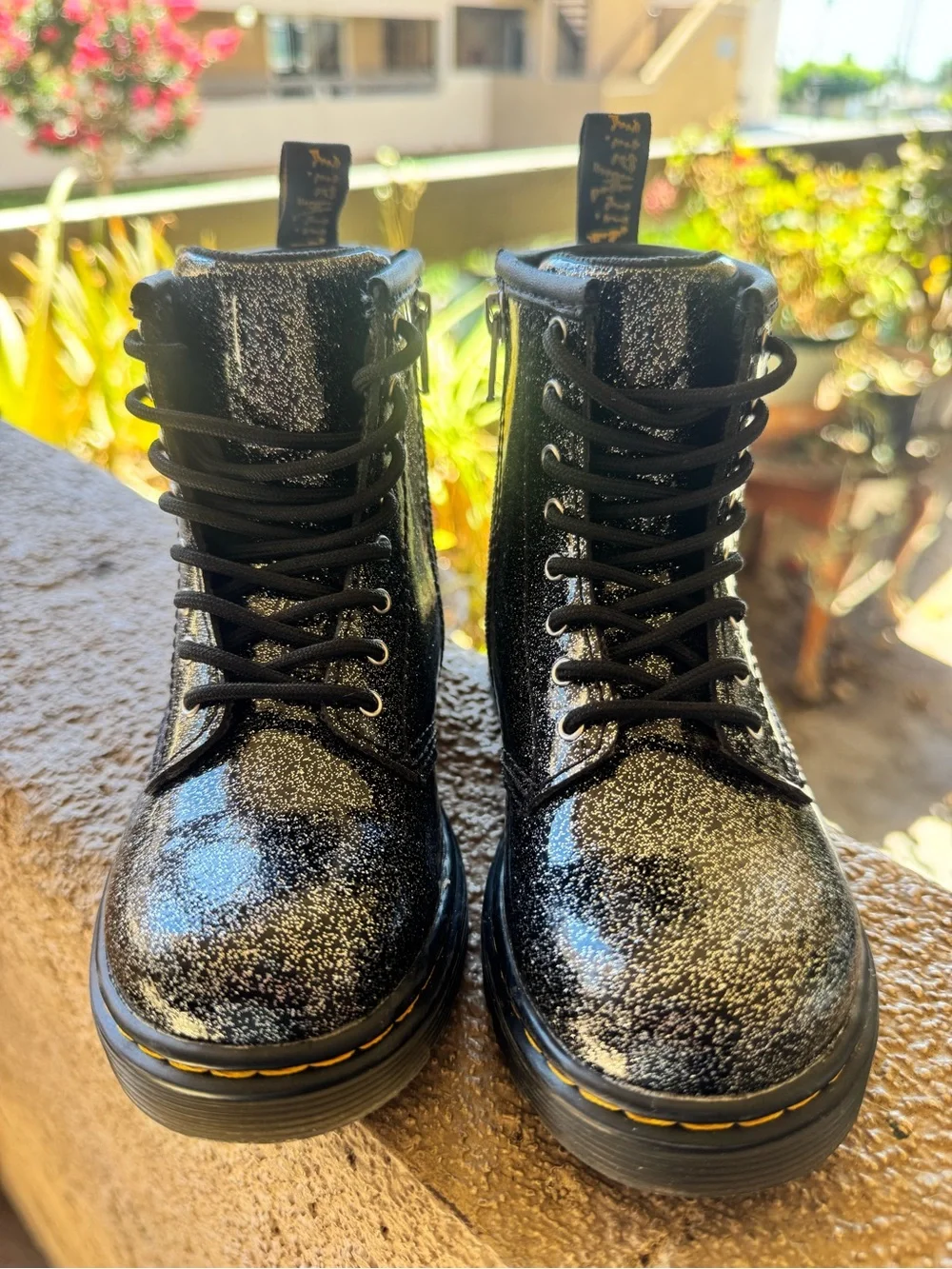 Dr. Martens 1460 T Black Metallic Glitter 8-Eye Boots US 10
